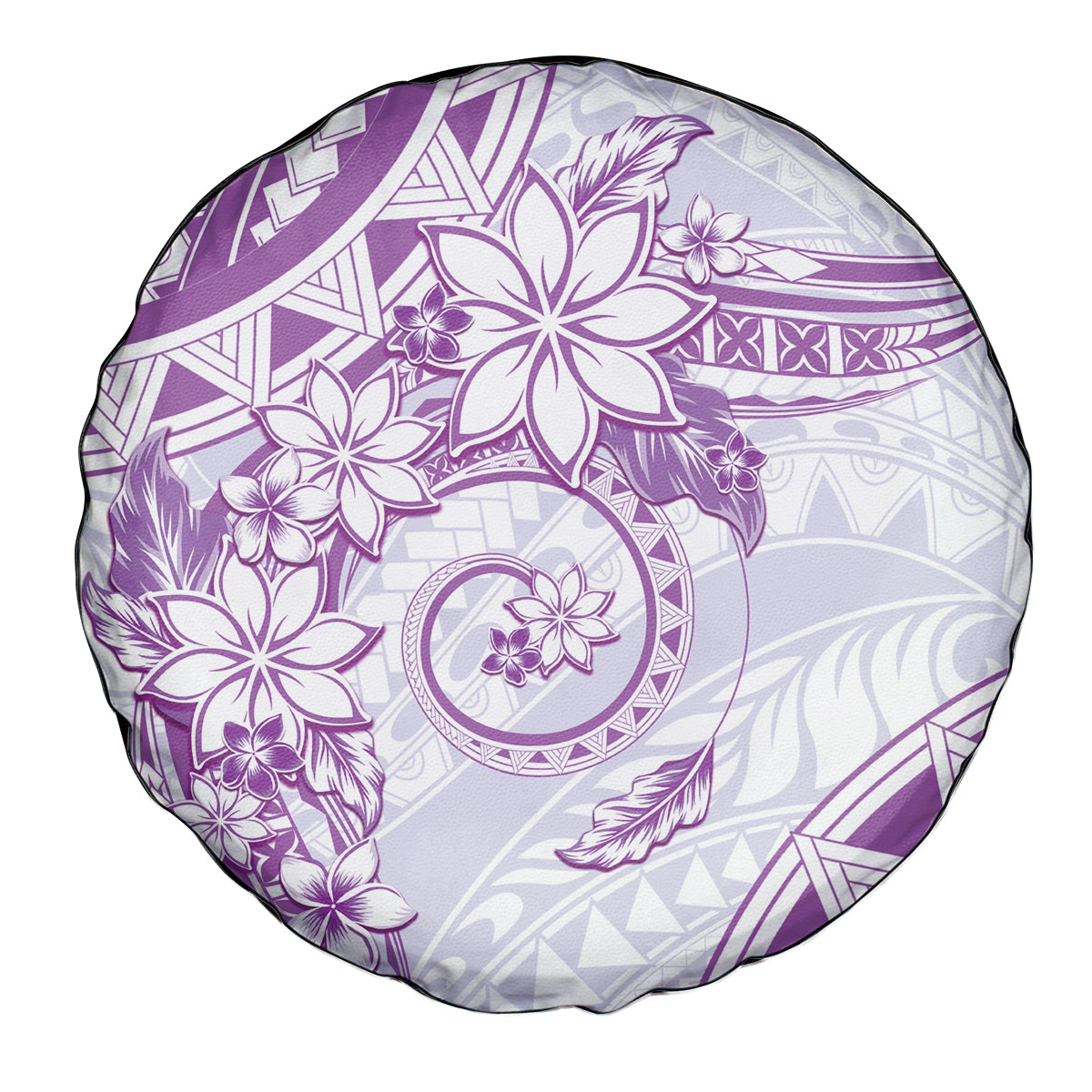 Polynesian Pattern With Plumeria Flowers Spare Tire Cover Purple LT05 - Polynesian Pride