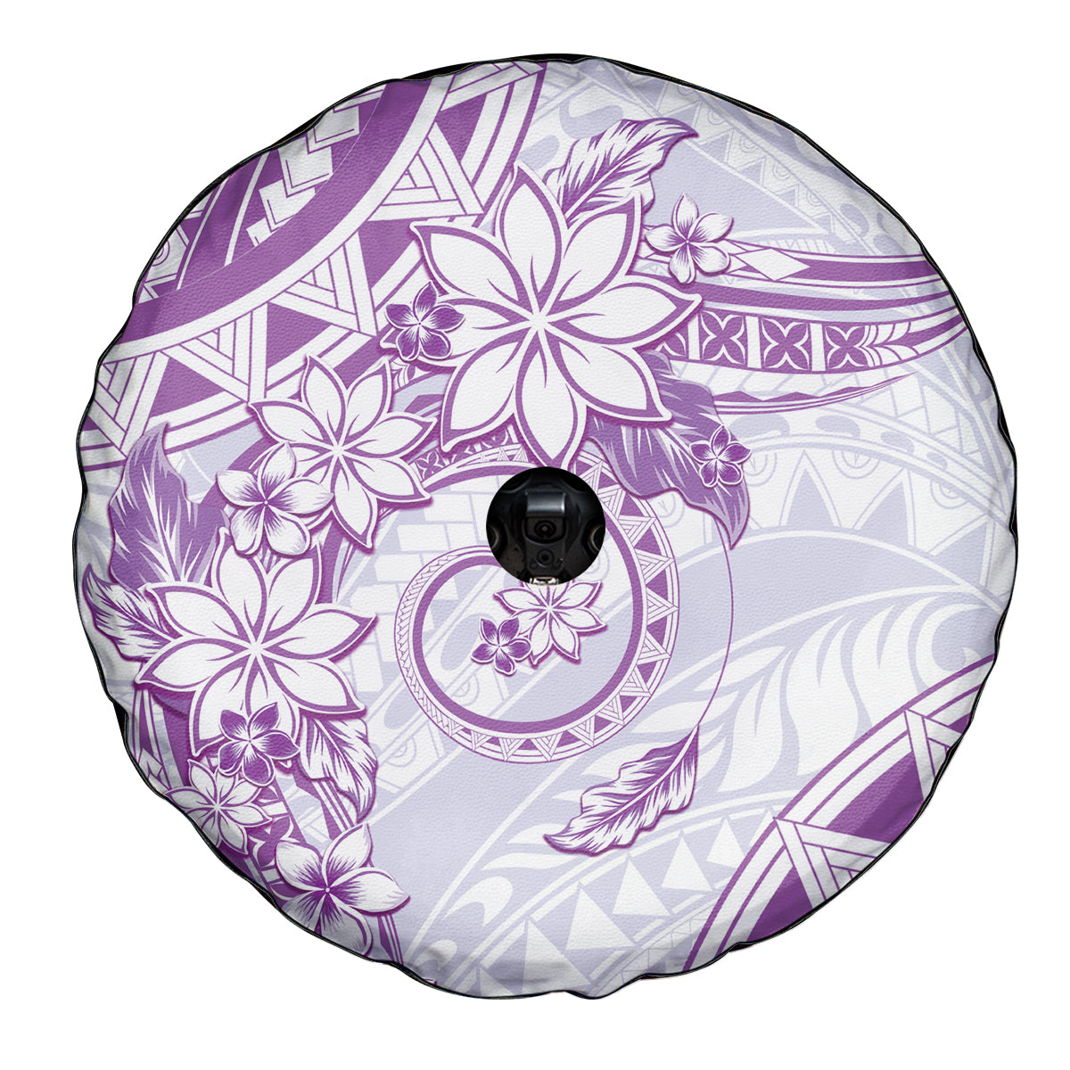 Polynesian Pattern With Plumeria Flowers Spare Tire Cover Purple LT05 - Polynesian Pride