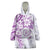 Polynesian Pattern With Plumeria Flowers Wearable Blanket Hoodie Purple