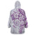 Polynesian Pattern With Plumeria Flowers Wearable Blanket Hoodie Purple