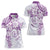 Polynesian Pattern With Plumeria Flowers Women Polo Shirt Purple