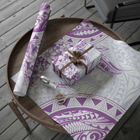 Polynesian Pattern With Plumeria Flowers Wrapping Paper Purple LT05 - Polynesian Pride