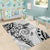 Polynesian Pattern With Plumeria Flowers Area Rug White