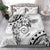 Polynesian Pattern With Plumeria Flowers Bedding Set White