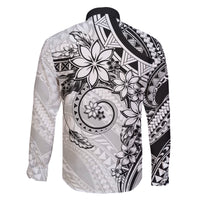 Polynesian Pattern With Plumeria Flowers Family Matching Mermaid Dress and Hawaiian Shirt White