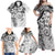 Polynesian Pattern With Plumeria Flowers Family Matching Off Shoulder Maxi Dress and Hawaiian Shirt White