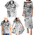 Polynesian Pattern With Plumeria Flowers Family Matching Puletasi and Hawaiian Shirt White