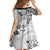 Polynesian Pattern With Plumeria Flowers Family Matching Summer Maxi Dress and Hawaiian Shirt White