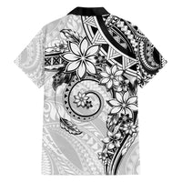 Polynesian Pattern With Plumeria Flowers Family Matching Summer Maxi Dress and Hawaiian Shirt White LT05 - Polynesian Pride