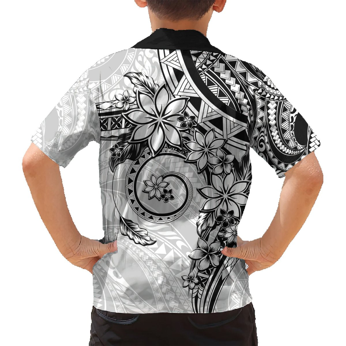 Polynesian Pattern With Plumeria Flowers Hawaiian Shirt White LT05 - Polynesian Pride