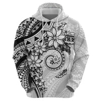 Polynesian Pattern With Plumeria Flowers Hoodie White LT05 - Polynesian Pride