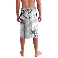 Polynesian Pattern With Plumeria Flowers Lavalava White LT05 - Polynesian Pride