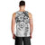 Polynesian Pattern With Plumeria Flowers Men Tank Top White