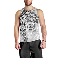 Polynesian Pattern With Plumeria Flowers Men Tank Top White LT05 - Polynesian Pride