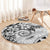 Polynesian Pattern With Plumeria Flowers Round Carpet White