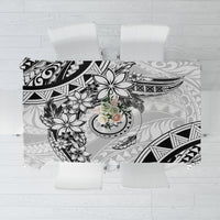 Polynesian Pattern With Plumeria Flowers Tablecloth White LT05 White - Polynesian Pride