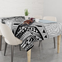 Polynesian Pattern With Plumeria Flowers Tablecloth White LT05 - Polynesian Pride