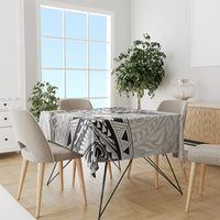 Polynesian Pattern With Plumeria Flowers Tablecloth White LT05 - Polynesian Pride