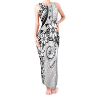 Polynesian Pattern With Plumeria Flowers Tank Maxi Dress White LT05 Women White - Polynesian Pride