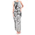 Polynesian Pattern With Plumeria Flowers Tank Maxi Dress White