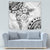 Polynesian Pattern With Plumeria Flowers Tapestry White