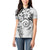 Polynesian Pattern With Plumeria Flowers Women Polo Shirt White