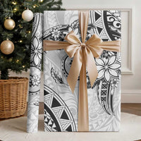 Polynesian Pattern With Plumeria Flowers Wrapping Paper White LT05 - Polynesian Pride