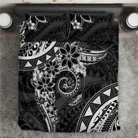 Polynesian Pattern With Plumeria Flowers Bedding Set Black LT05 Black - Polynesian Pride
