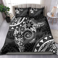 Polynesian Pattern With Plumeria Flowers Bedding Set Black LT05 - Polynesian Pride