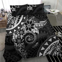 Polynesian Pattern With Plumeria Flowers Bedding Set Black LT05 - Polynesian Pride