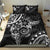 Polynesian Pattern With Plumeria Flowers Bedding Set Black