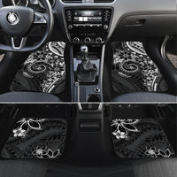 Polynesian Pattern With Plumeria Flowers Car Mats Black LT05 Set 4pcs Black - Polynesian Pride