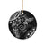 Polynesian Pattern With Plumeria Flowers Ceramic Ornament Black