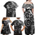 Polynesian Pattern With Plumeria Flowers Family Matching Off Shoulder Maxi Dress and Hawaiian Shirt Black