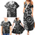 Polynesian Pattern With Plumeria Flowers Family Matching Summer Maxi Dress and Hawaiian Shirt Black