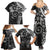 Polynesian Pattern With Plumeria Flowers Family Matching Summer Maxi Dress and Hawaiian Shirt Black