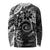 Polynesian Pattern With Plumeria Flowers Long Sleeve Shirt Black