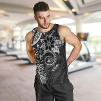 Polynesian Pattern With Plumeria Flowers Men Tank Top Black LT05 Black - Polynesian Pride