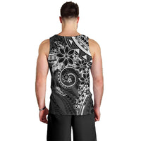 Polynesian Pattern With Plumeria Flowers Men Tank Top Black LT05 - Polynesian Pride