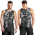 Polynesian Pattern With Plumeria Flowers Men Tank Top Black