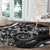 Polynesian Pattern With Plumeria Flowers Round Carpet Black