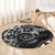 Polynesian Pattern With Plumeria Flowers Round Carpet Black