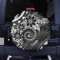 Polynesian Pattern With Plumeria Flowers Spare Tire Cover Black LT05 - Polynesian Pride