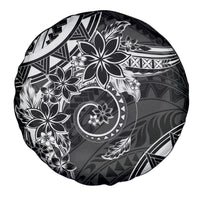 Polynesian Pattern With Plumeria Flowers Spare Tire Cover Black LT05 - Polynesian Pride