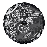 Polynesian Pattern With Plumeria Flowers Spare Tire Cover Black LT05 - Polynesian Pride