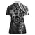 Polynesian Pattern With Plumeria Flowers Women Polo Shirt Black