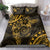 Polynesian Sunset Plumeria Bedding Set Gold Polynesian Tattoo