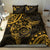 Polynesian Sunset Plumeria Bedding Set Gold Polynesian Tattoo