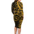 Polynesian Sunset Plumeria Family Matching Long Sleeve Bodycon Dress and Hawaiian Shirt Gold Polynesian Tattoo