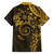 Polynesian Sunset Plumeria Family Matching Off The Shoulder Long Sleeve Dress and Hawaiian Shirt Gold Polynesian Tattoo